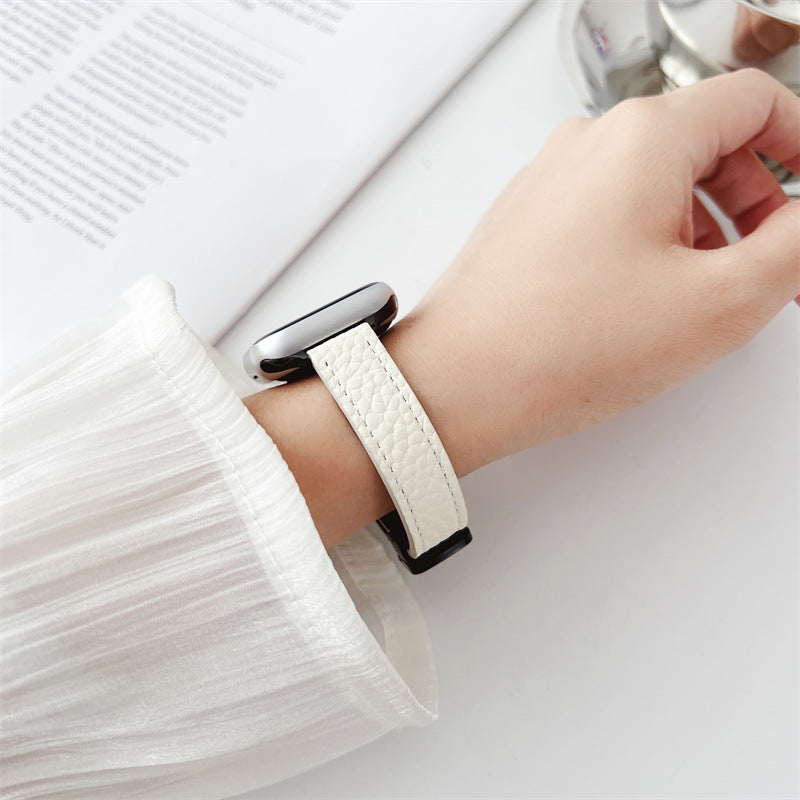 Contrast Leather Magnetic Apple Watch Strap