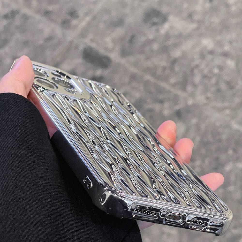 Luxury Silver Electroplated Water Ripple iPhone Case
