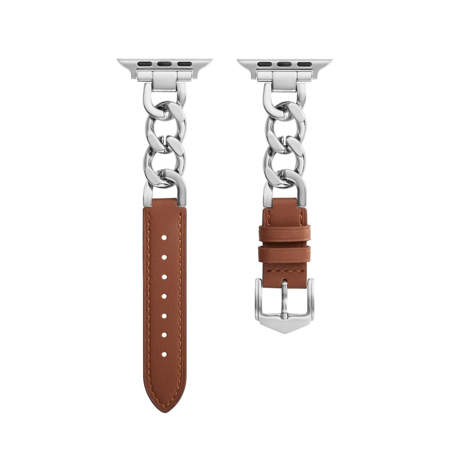 Classic Leather & Chain Apple Watch Strap