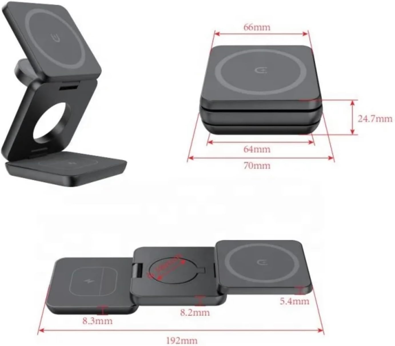 3 in 1 Foldable Magnetic Portable Wireless Charger