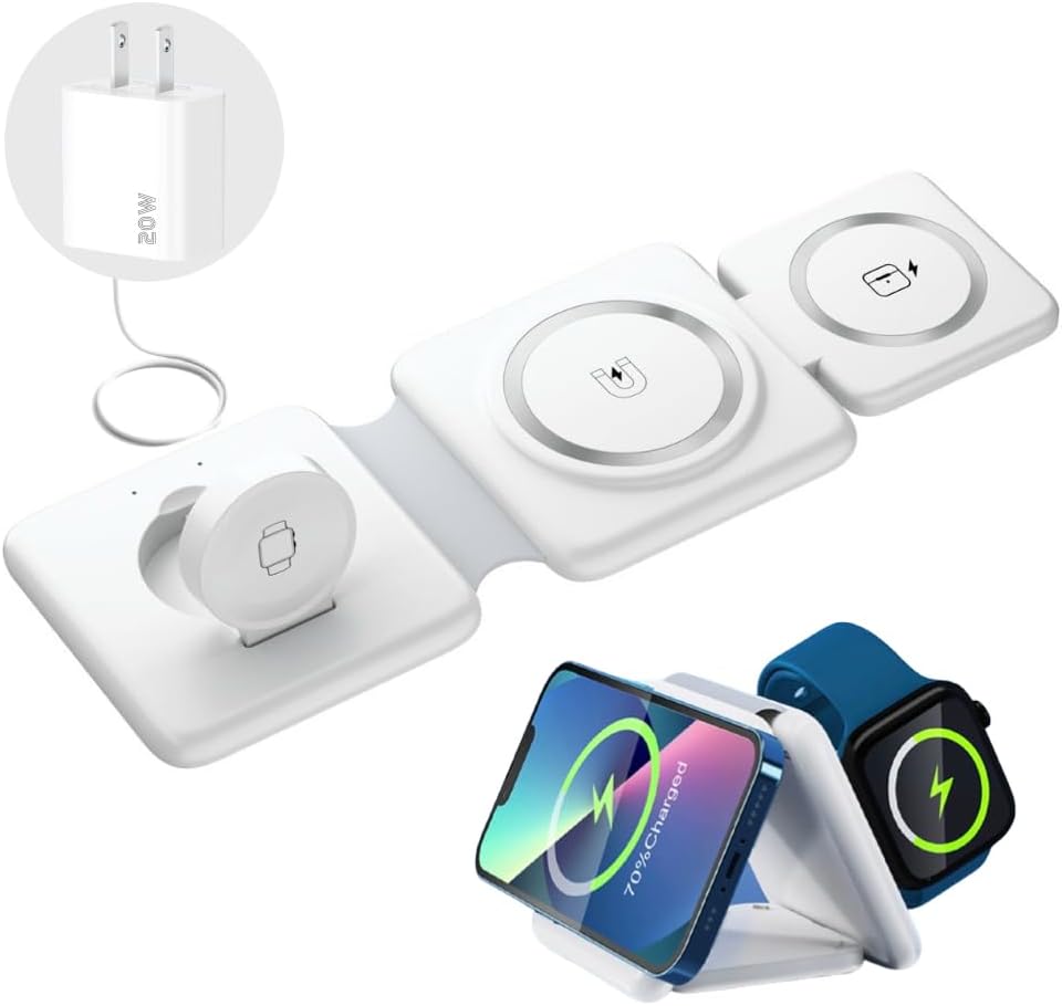 3 in 1 Folding Magnetic Suction Wireless Charger