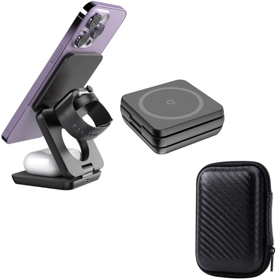 3 in 1 Foldable Magnetic Portable Wireless Charger