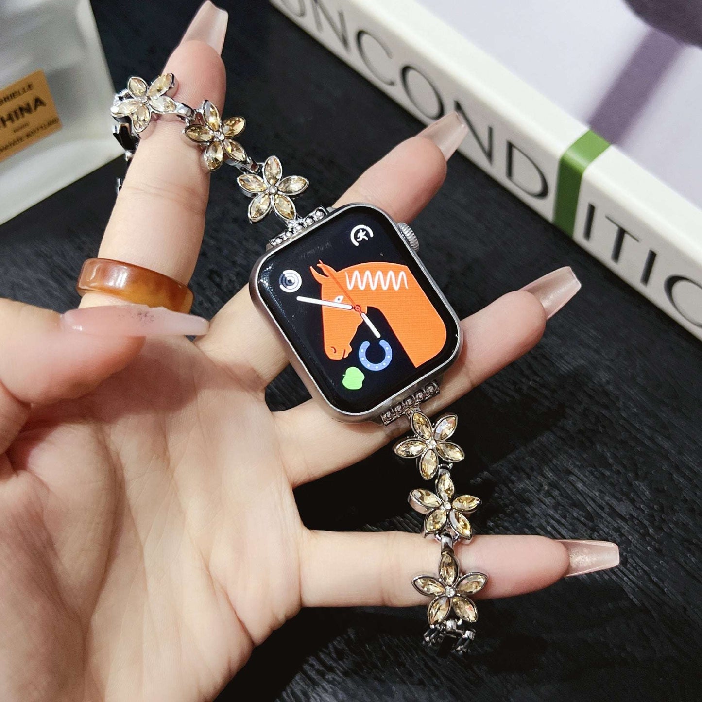 Flower Metal Apple Watch Strap For Her