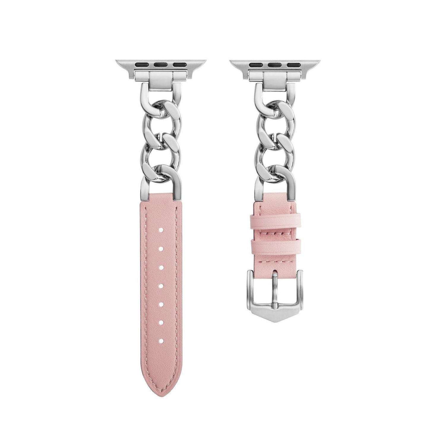 Classic Leather & Chain Apple Watch Strap