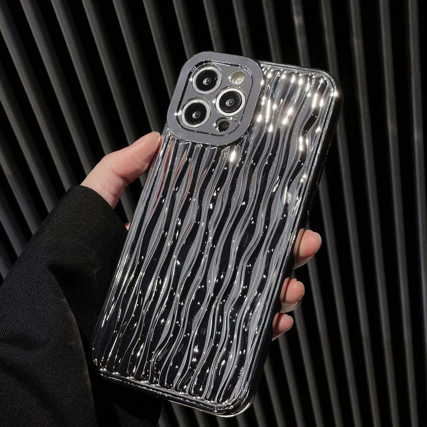 Luxury Silver Electroplated Water Ripple iPhone Case