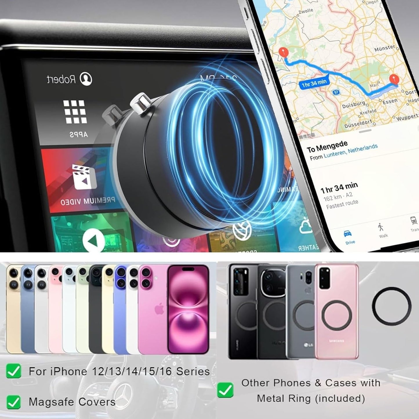 Foldable Magnetic Vacuum Phone Holder