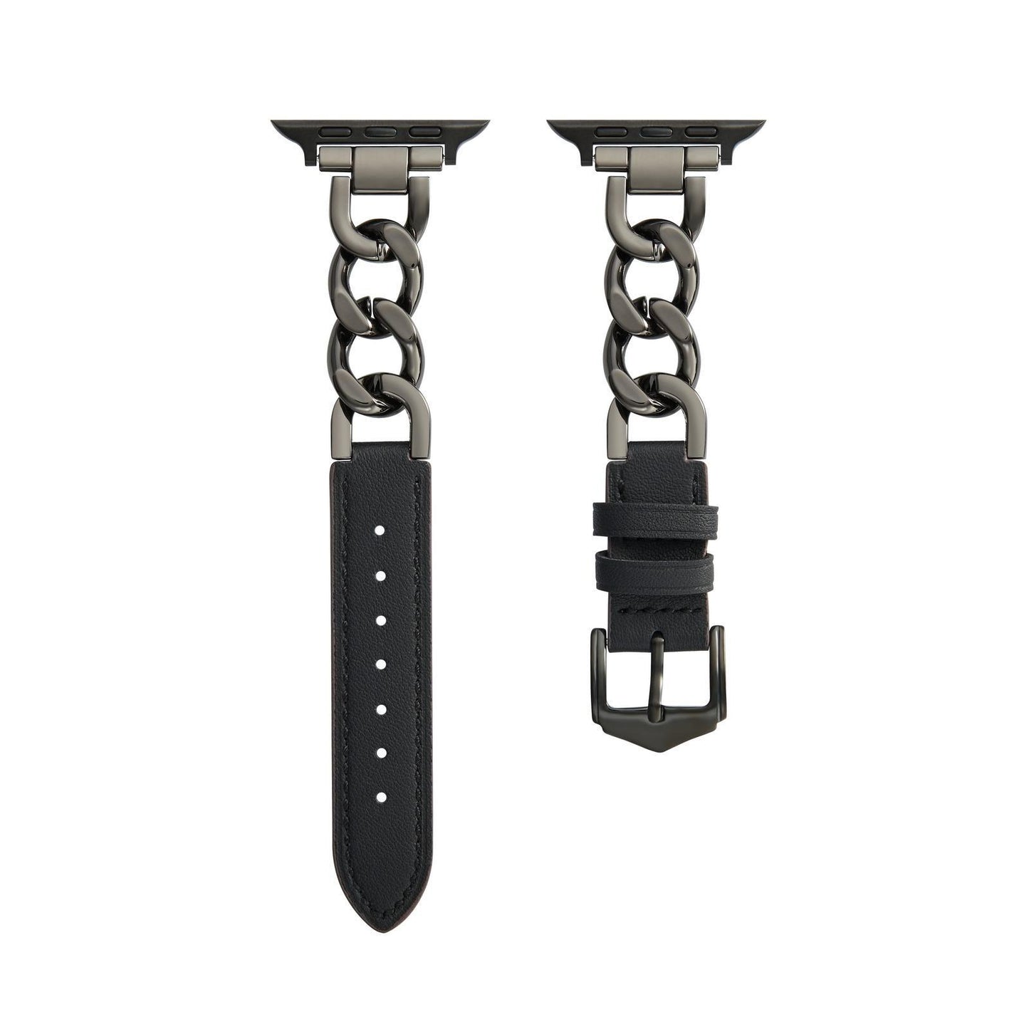 Classic Leather & Chain Apple Watch Strap