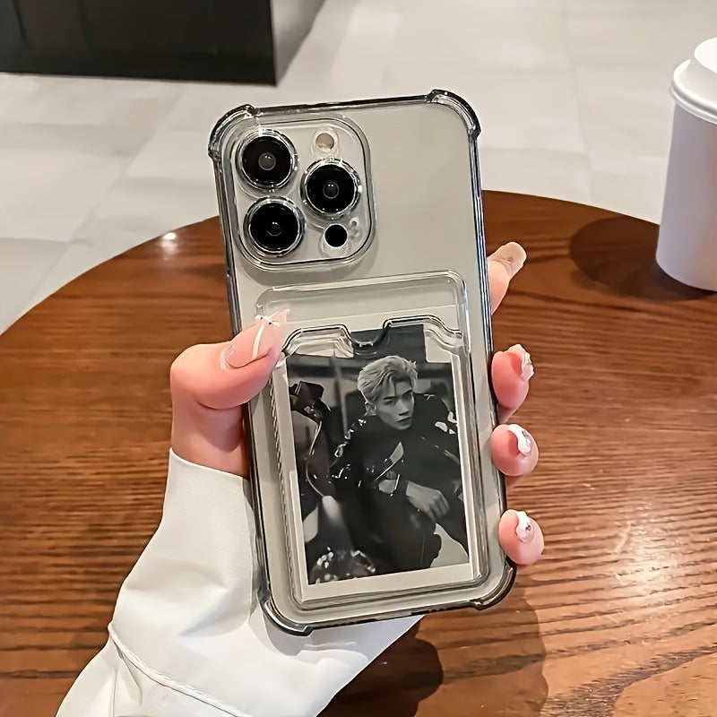 Transparent Drop-resistant Card Holder Apple iPhone Case