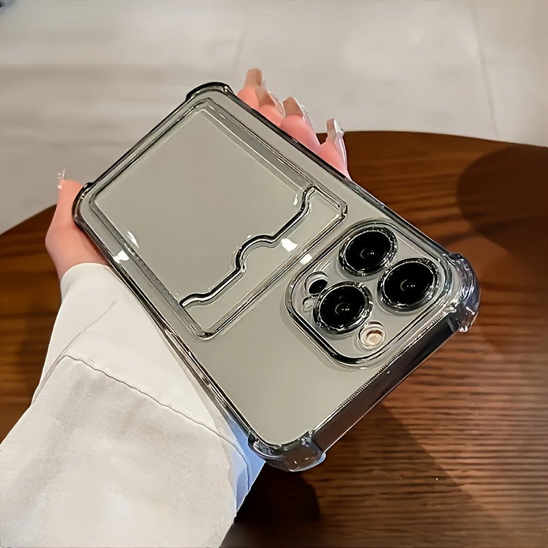 Transparent Drop-resistant Card Holder Apple iPhone Case