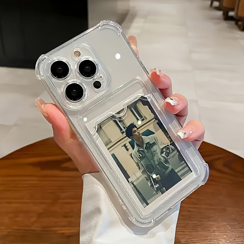 Transparent Drop-resistant Card Holder Apple iPhone Case