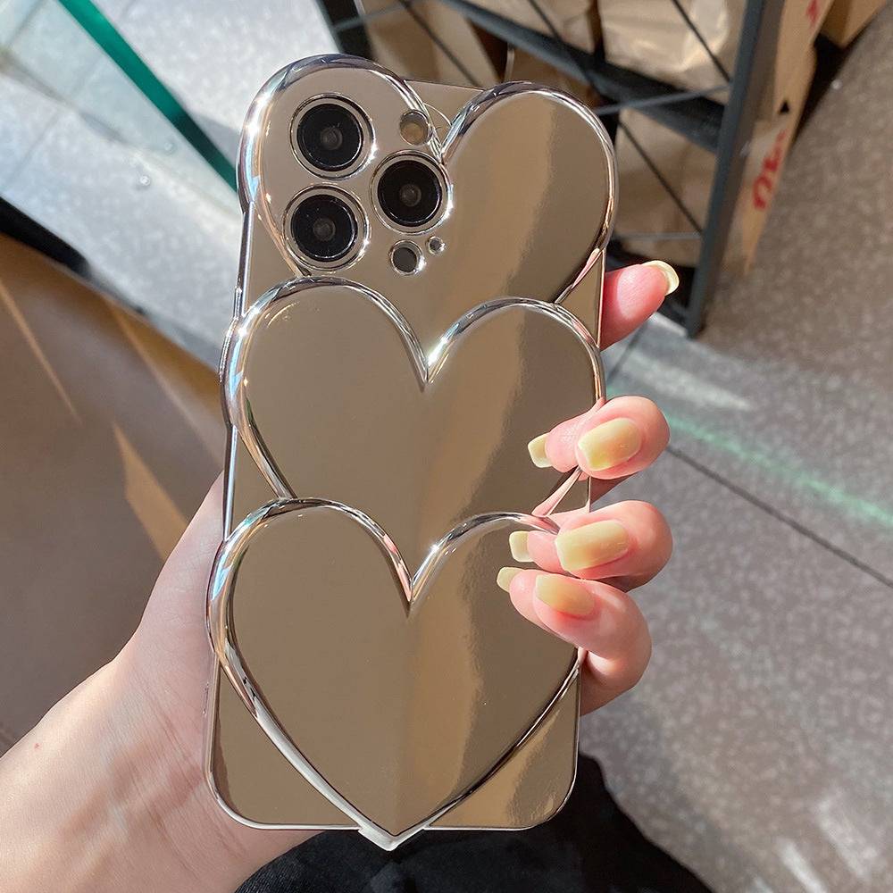 3 Dimensional Soft Shell Electroplating Love iPhone Case
