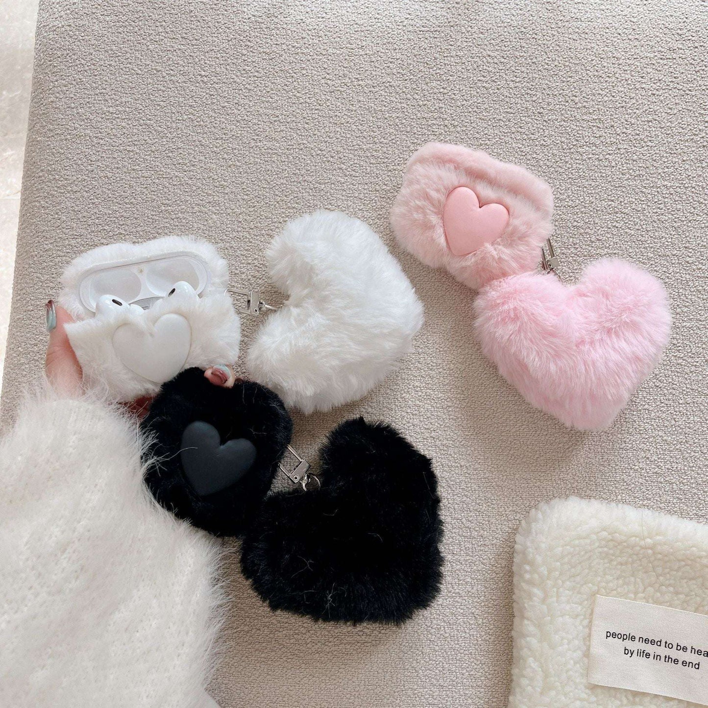 Plush Heart Apple AirPods Case