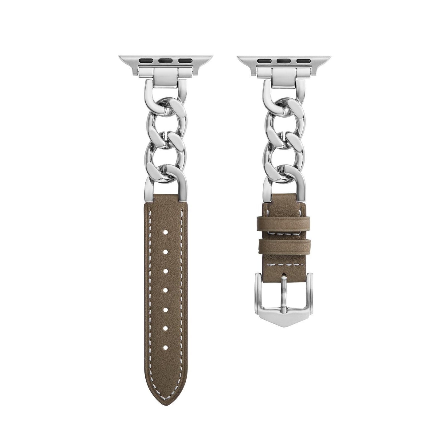 Classic Leather & Chain Apple Watch Strap