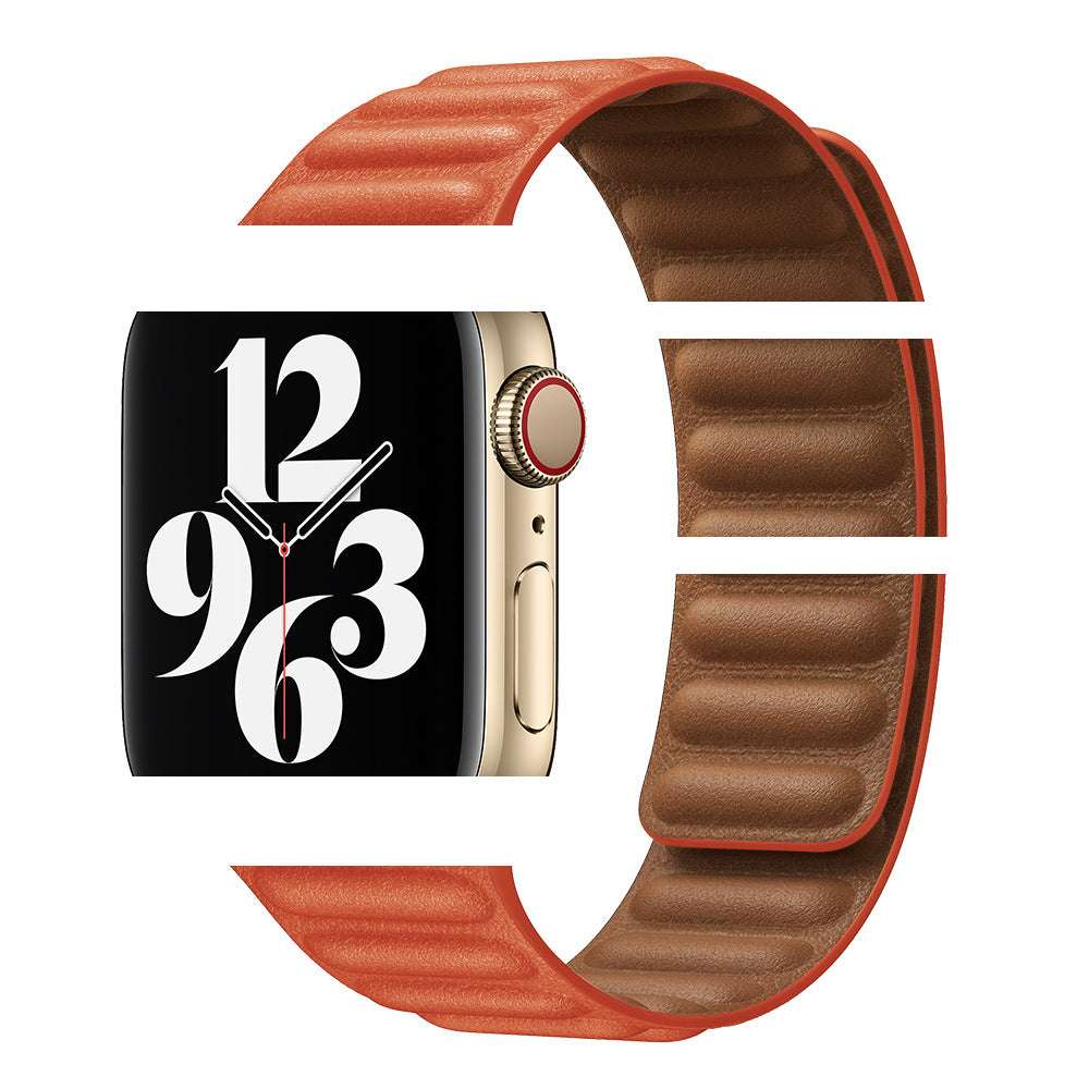 CASYFiE Two-section Leather Apple Watch Strap