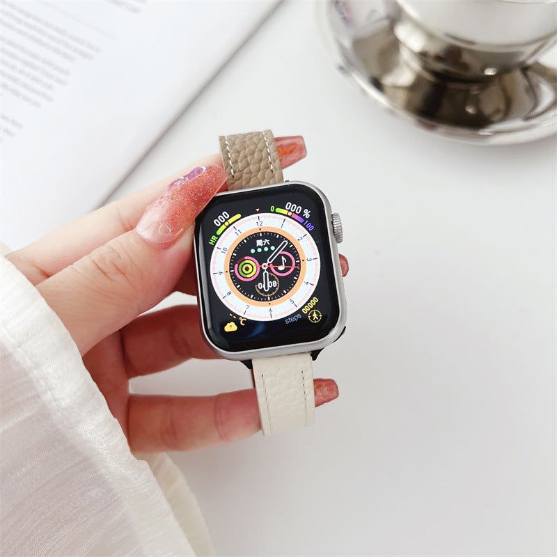 Contrast Leather Magnetic Apple Watch Strap