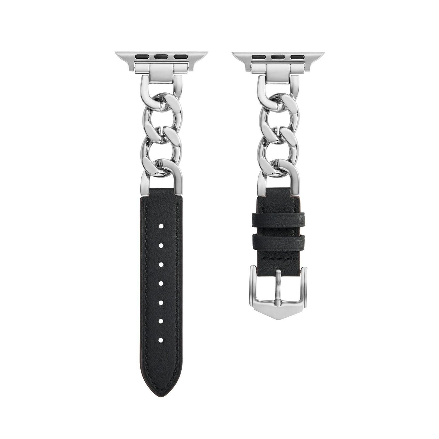 Classic Leather & Chain Apple Watch Strap