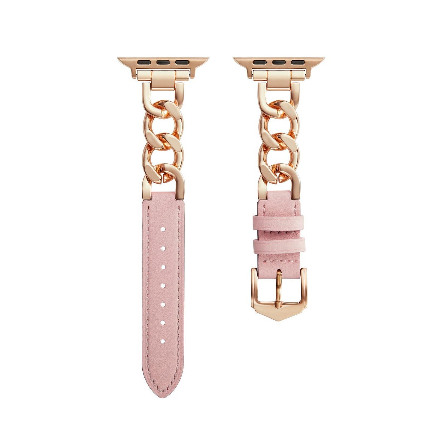 Classic Leather & Chain Apple Watch Strap