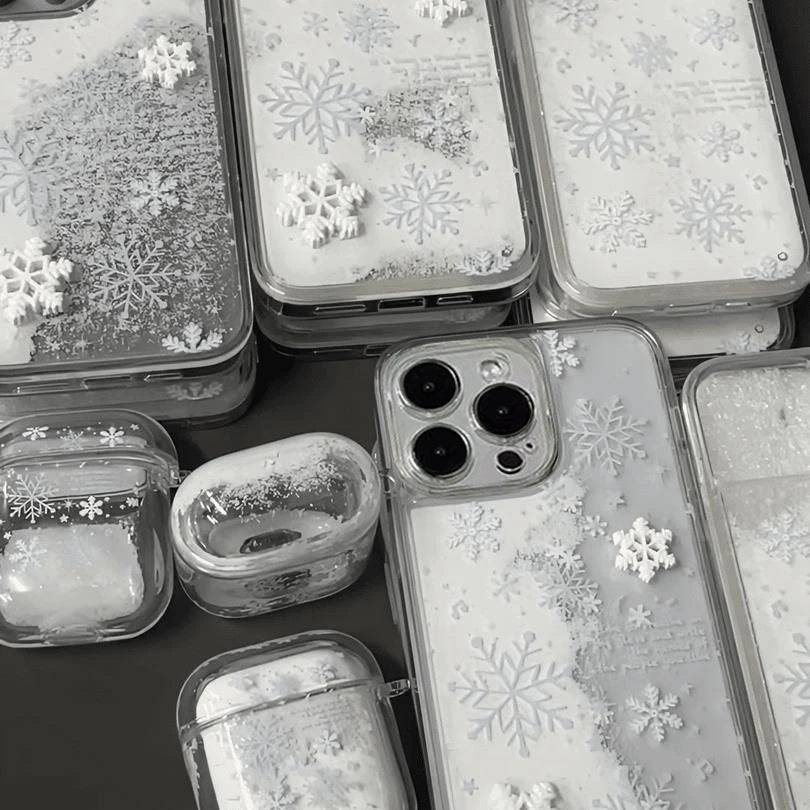 Winter Snowflake Quicksand iPhone Case