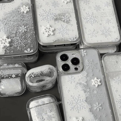 Winter Snowflake Quicksand iPhone Case