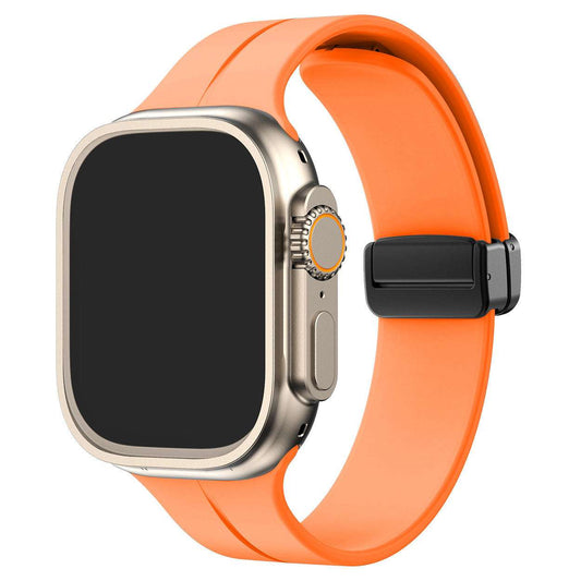 Magnetic Folding Buckle Silicone Apple Watch Strap