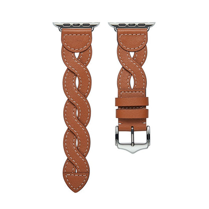 Woven Pattern Leather Apple Watch Strap