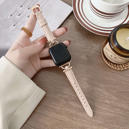 D-shaped Leather Apple Watch Strap