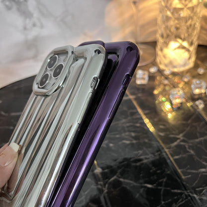 3D Stripe Pattern Chrome Plating Electroplated Apple iPhone case