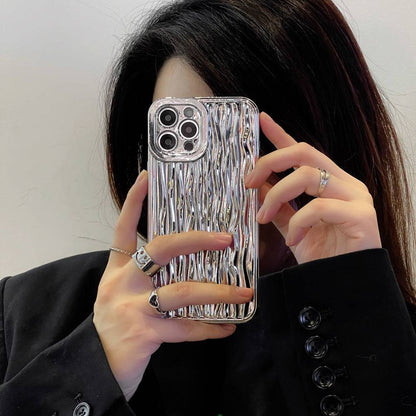 Luxury Silver Electroplated Water Ripple iPhone Case