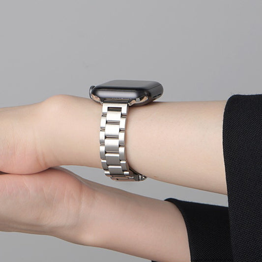 Three Beads Stainless Steel Solid Apple Watch Strap