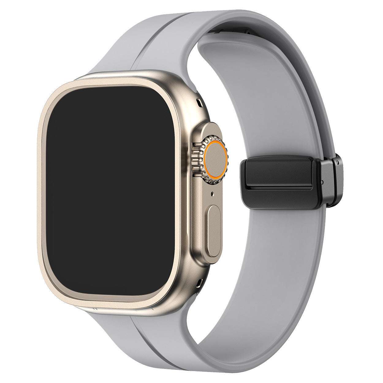 Magnetic Folding Buckle Silicone Apple Watch Strap