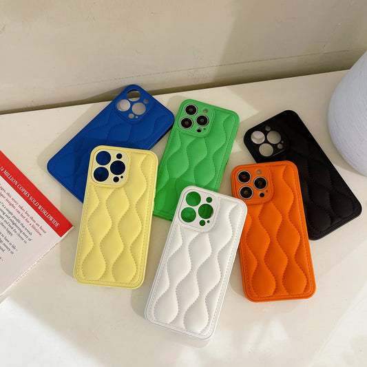 Klein Wave Pattern Down Jacket Apple iPhone Case