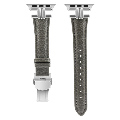 Three Vertical Head Metal Butterfly Buckle Apple Watch Strap