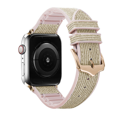 Leather Silicone Blingy Apple Watch Strap