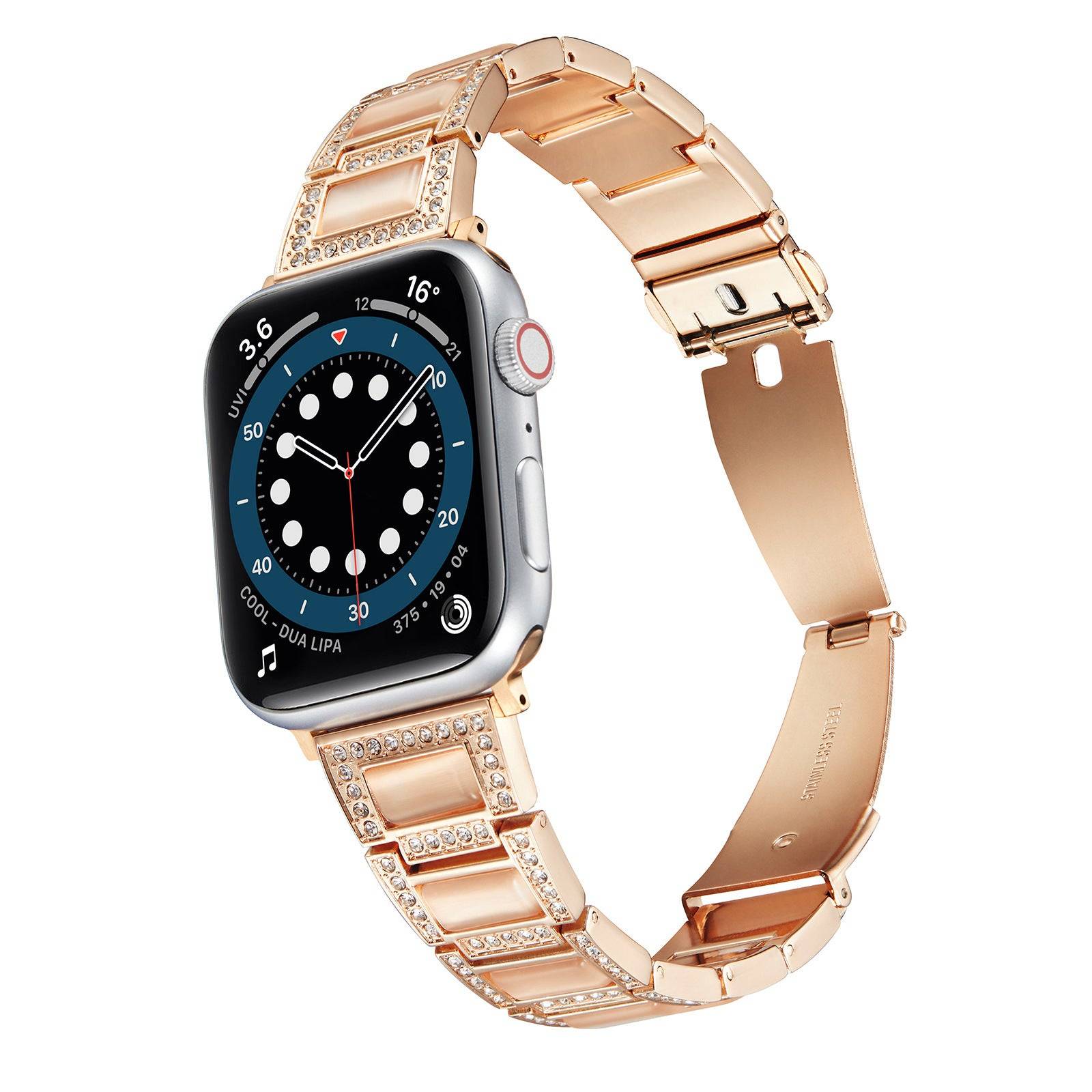 Opal Diamond Metal Apple Watch Strap For Her