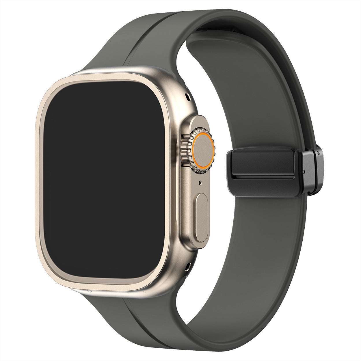 Magnetic Folding Buckle Silicone Apple Watch Strap