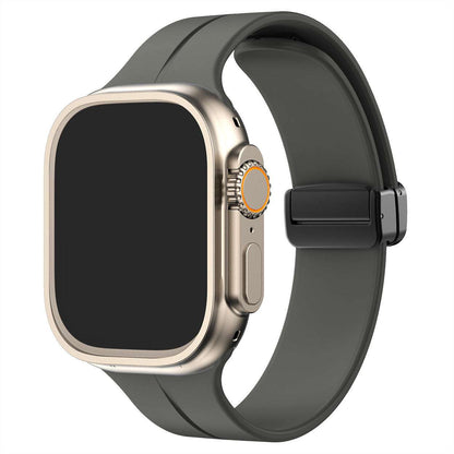 Magnetic Folding Buckle Silicone Apple Watch Strap