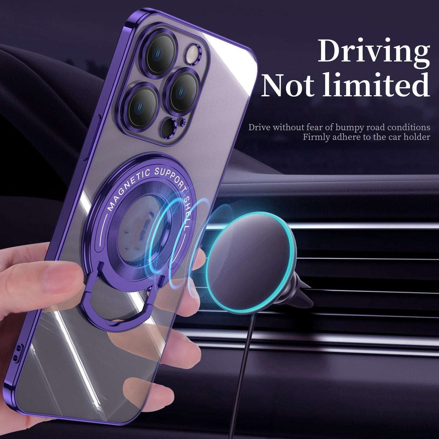 Electroplated Magnetic One Piece Bracket iPhone Case
