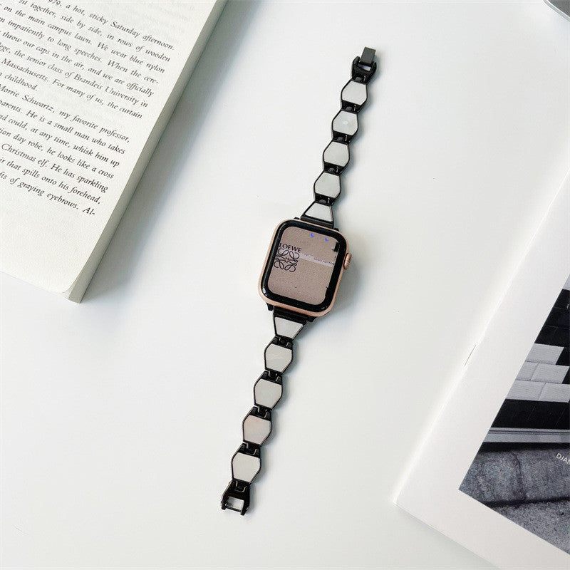 Metal Shell Hexagon Apple Watch Strap For Her