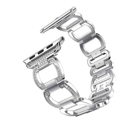 Stainless Steel With Diamond Apple Watch Strap