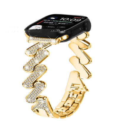 7-word Diamond-embedded Apple Watch Strap