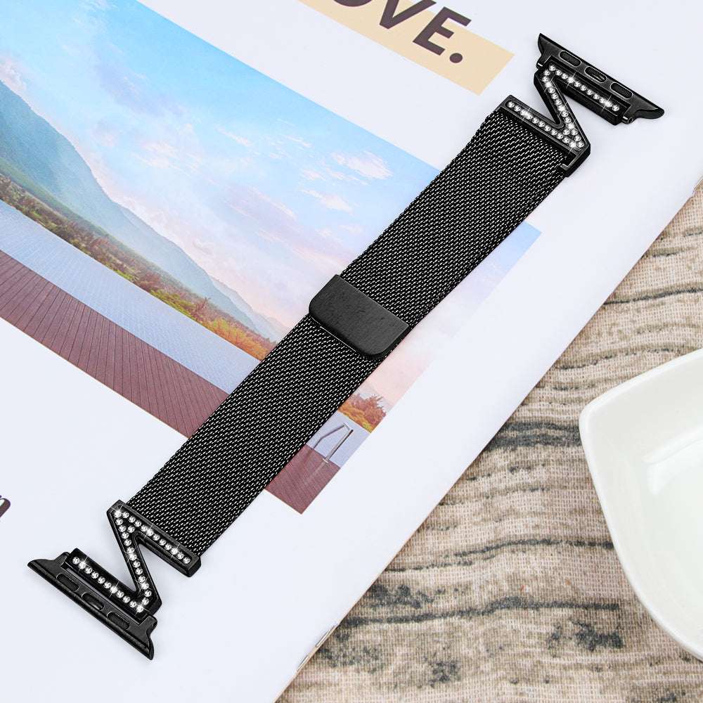 CASYFiE Z-shaped Diamond Milanese Apple Watch Strap