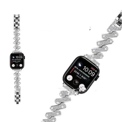 7-word Diamond-embedded Apple Watch Strap