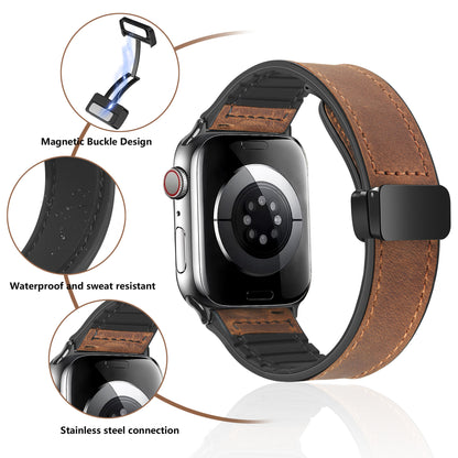 Genuine Leather Magnetic Apple Watch Strap