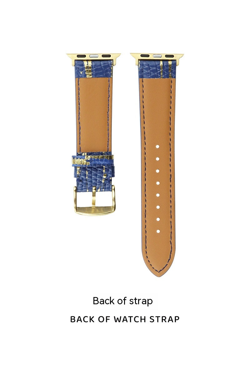 Bronzing Lizard Pattern Leather Apple Watch Strap