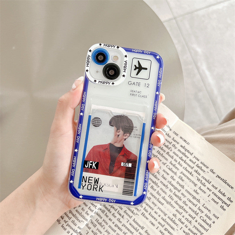 Air Ticket Apple iPhone Case with Card cover