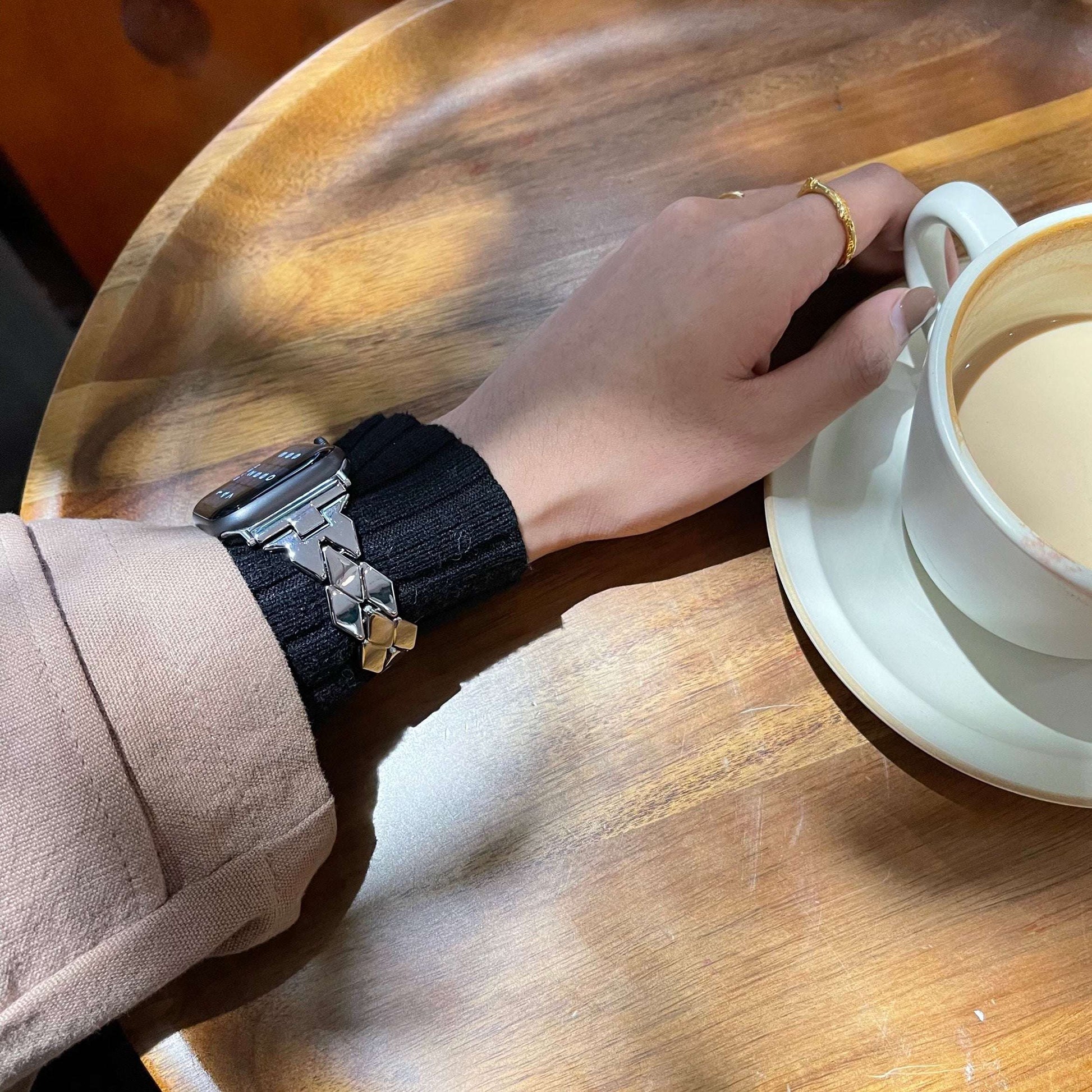 Exquisite Rhombic Metal Apple Watch Strap For  Her