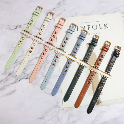 CASYFiE Leather Rivet Apple Watch Strap
