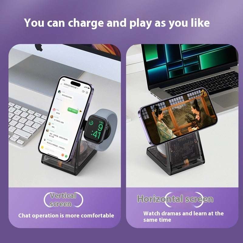 Transparent 3-in-1 Magnetic Charger Stand