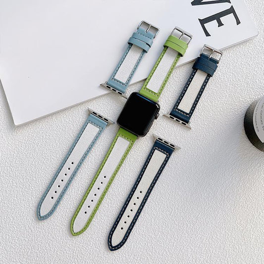 Leather & Knitted Nylon Apple Watch Strap