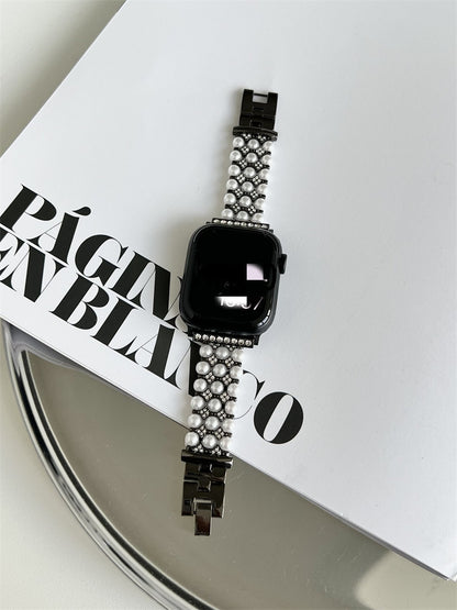 Women's Premium Pearl Chain Metal Apple Watch Strap